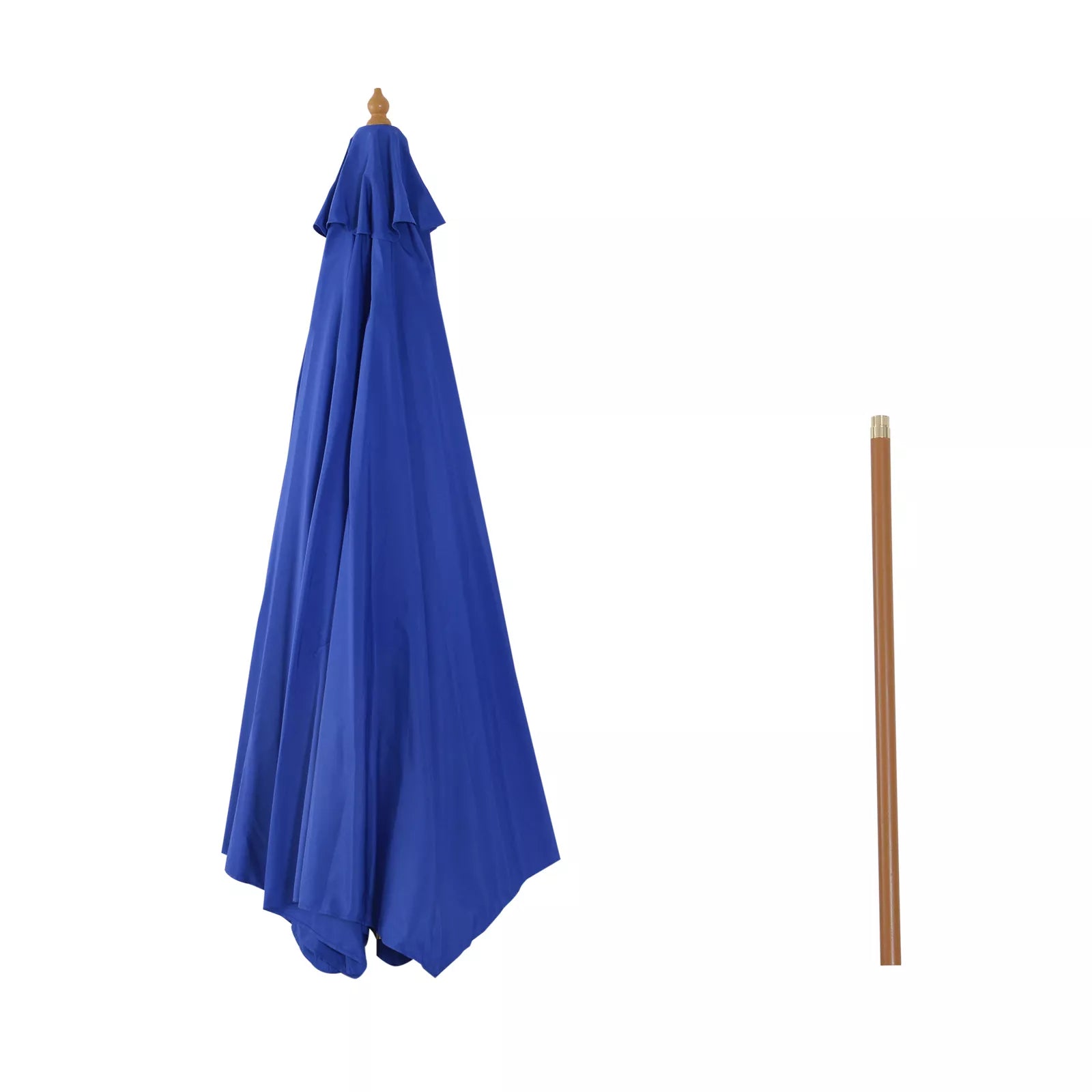Saugoklis Sodo skėtis, atsparus oro sąlygoms, bambukas, 300 cm x 300 cm x 250 cm, mėlynas + natūralus