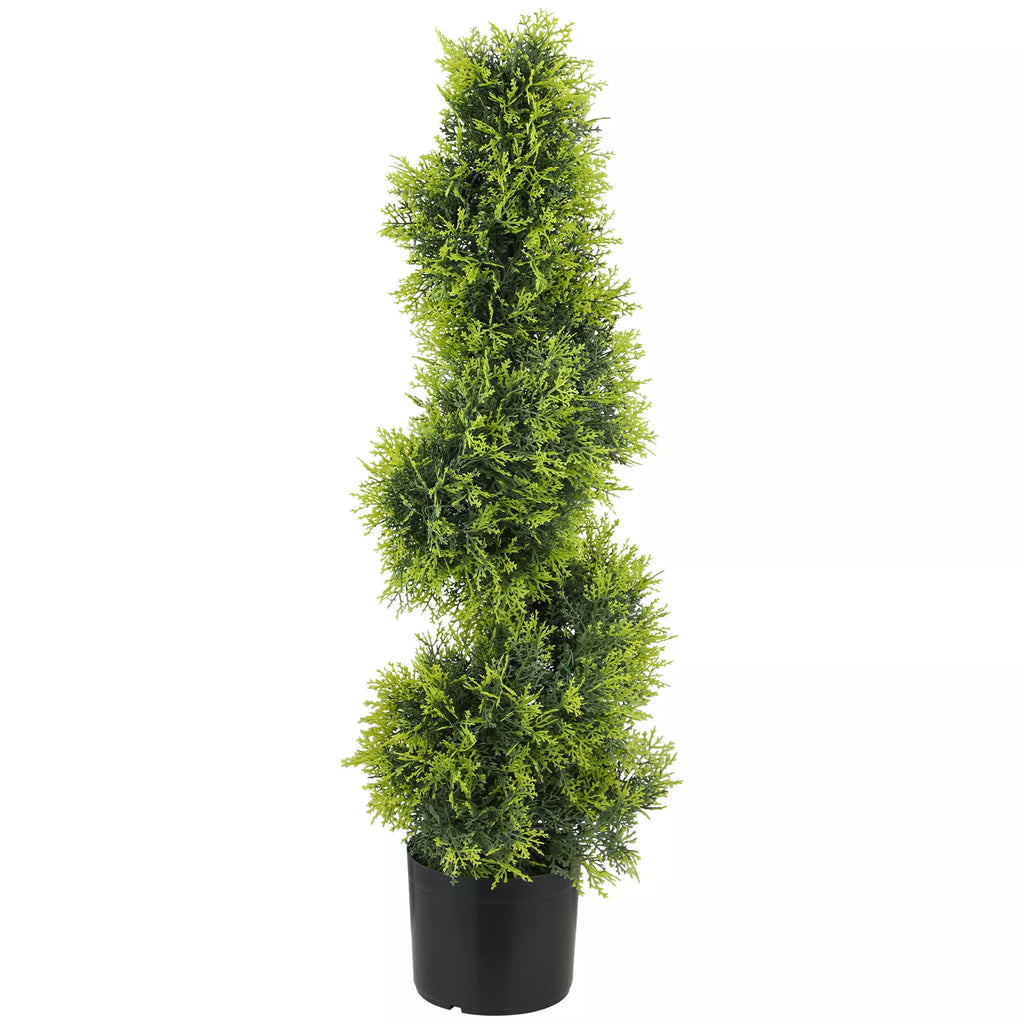 Dirbtinis kiparisas 90 cm Dirbtinis augalas spiralės formos, plastikinis Dirbtiniai augalai vazonuose, moderni dekoracija