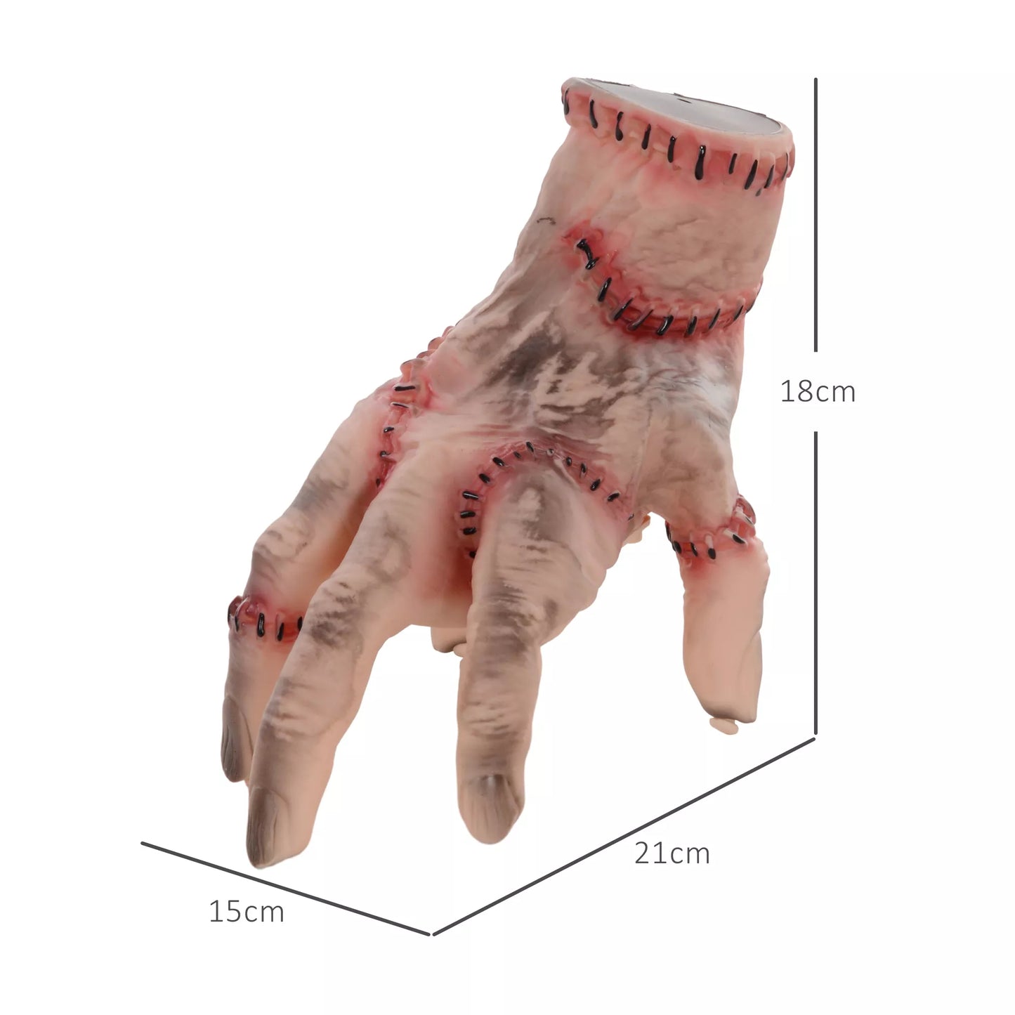 HOMCOM Siaubo ranka, Helovino dekoracija, aktyvuojama garsu/paliečiant, judama, su garsu.