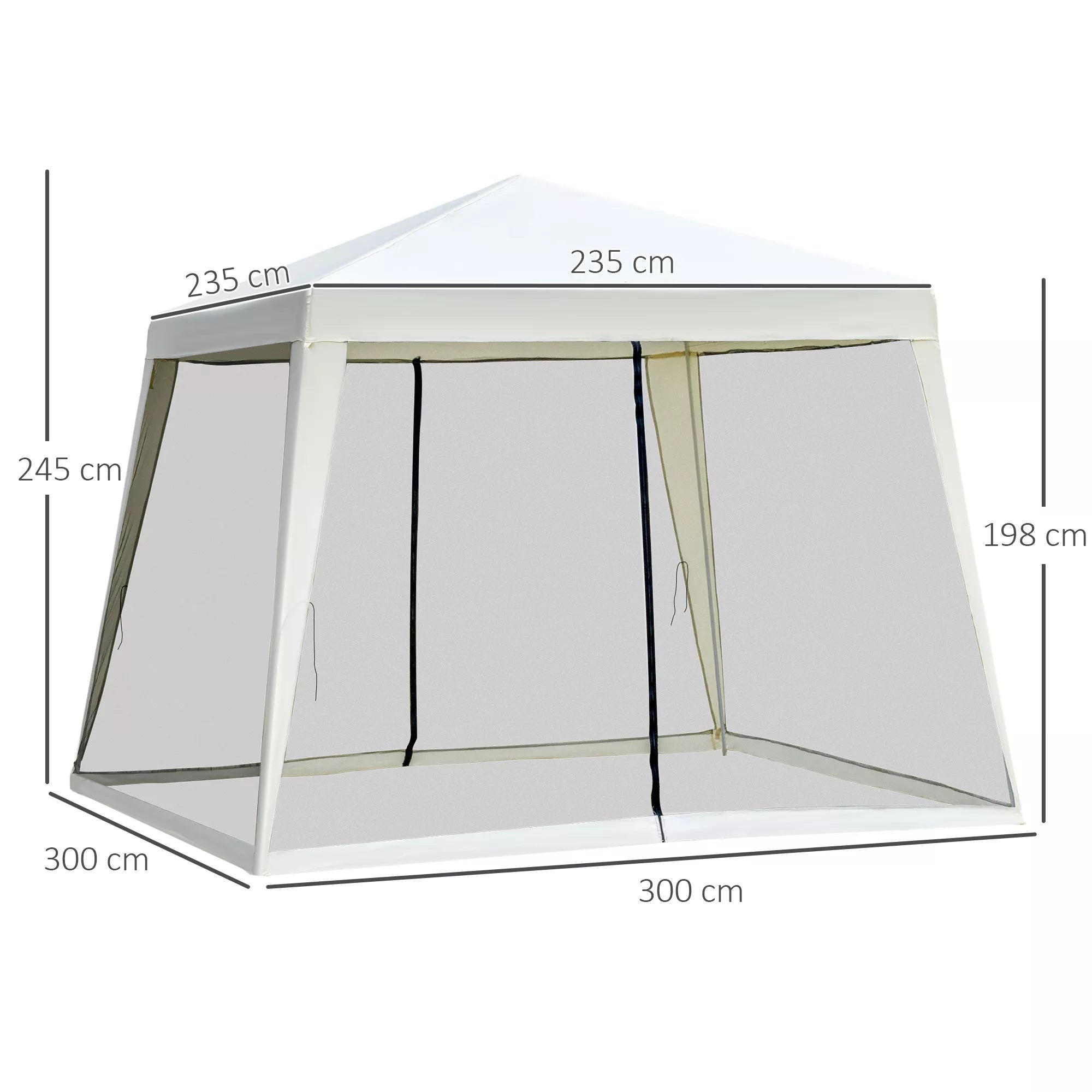 Sodo paviljonas Paviljonas Šventinis palapinė Vėtrinė palapinė su moskitine tinkleliu Metalo + poliesterio kreminės spalvos 3 x 3 m