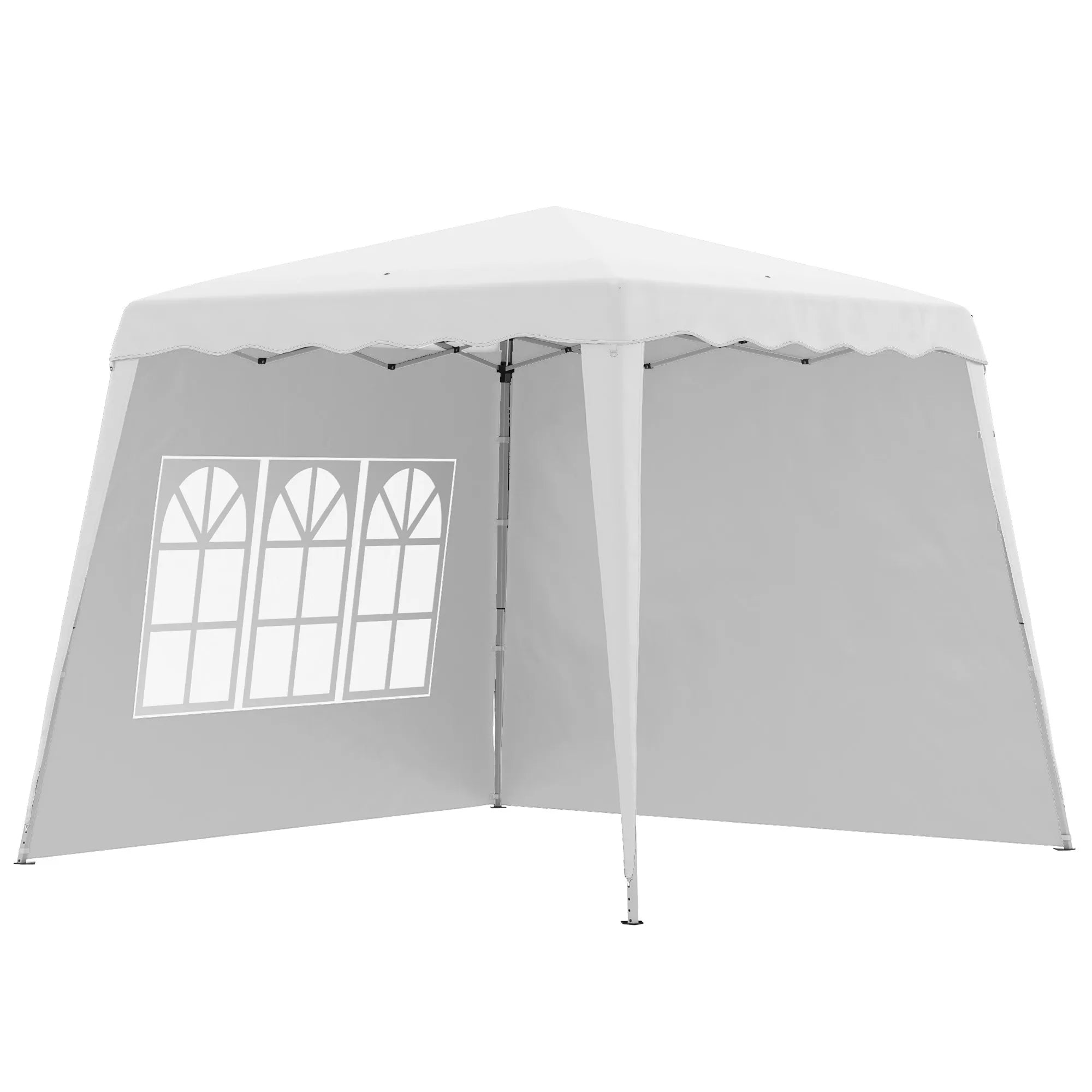 Pop Up Pavillion Sulankstomas paviljonas, su stogu, atsparus oro sąlygoms, 240 x 240 x 250 cm, baltas