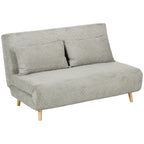 Pilka velveto sofa-lova su dviem pagalvėmis
