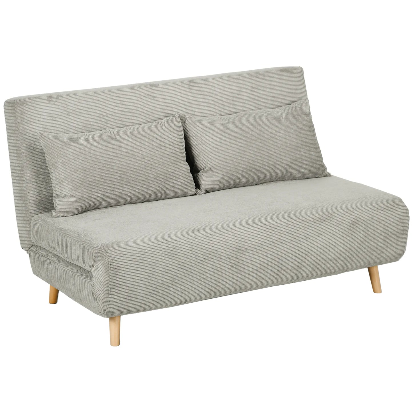 Miegamoji sofa, svečių lova, 3 padėčių reguliuojamas atlošas, lininė išvaizda, iki 120 kg, 141 x 90 x 81 cm, pilka