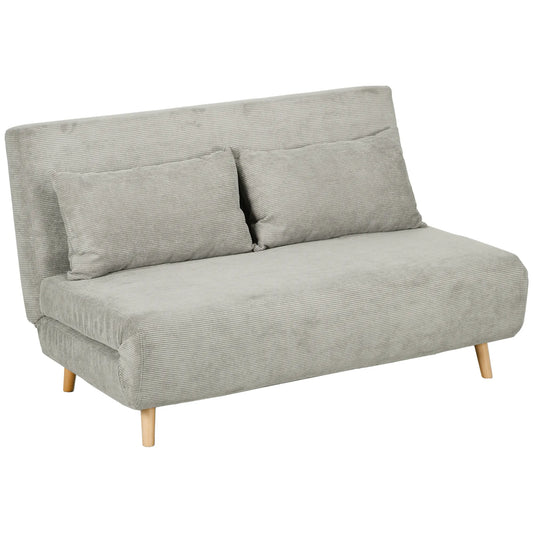 Miegamoji sofa, svečių lova, 3 padėčių reguliuojamas atlošas, lininė išvaizda, iki 120 kg, 141 x 90 x 81 cm, pilka