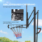 Krepšinio stovas su reguliuojamu aukščiu 235-305 cm, juodas