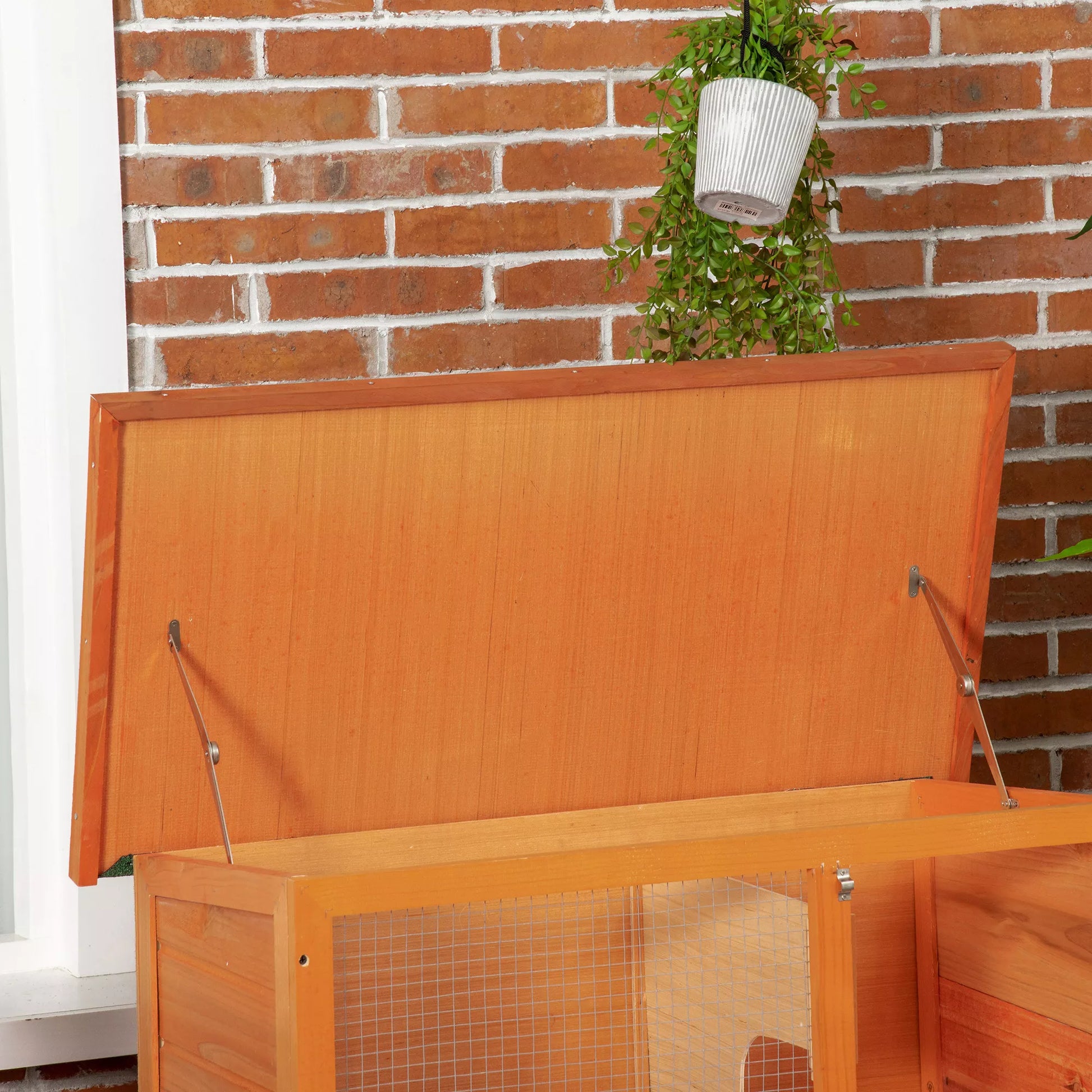 Mažų gyvūnų narvas, 2 lygiai, atsparus oro sąlygoms, pušies mediena, natūralus + žalias