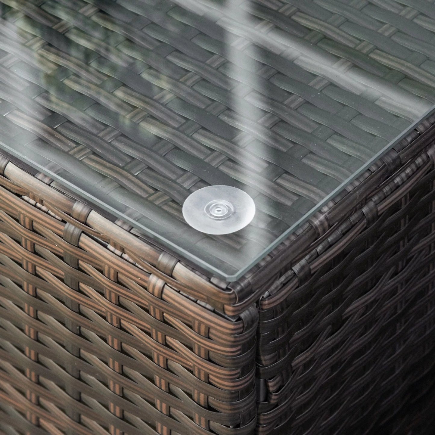 Sodo staliukas, balkono staliukas iš poliratano, rudas 85 x 50 x 39 cm