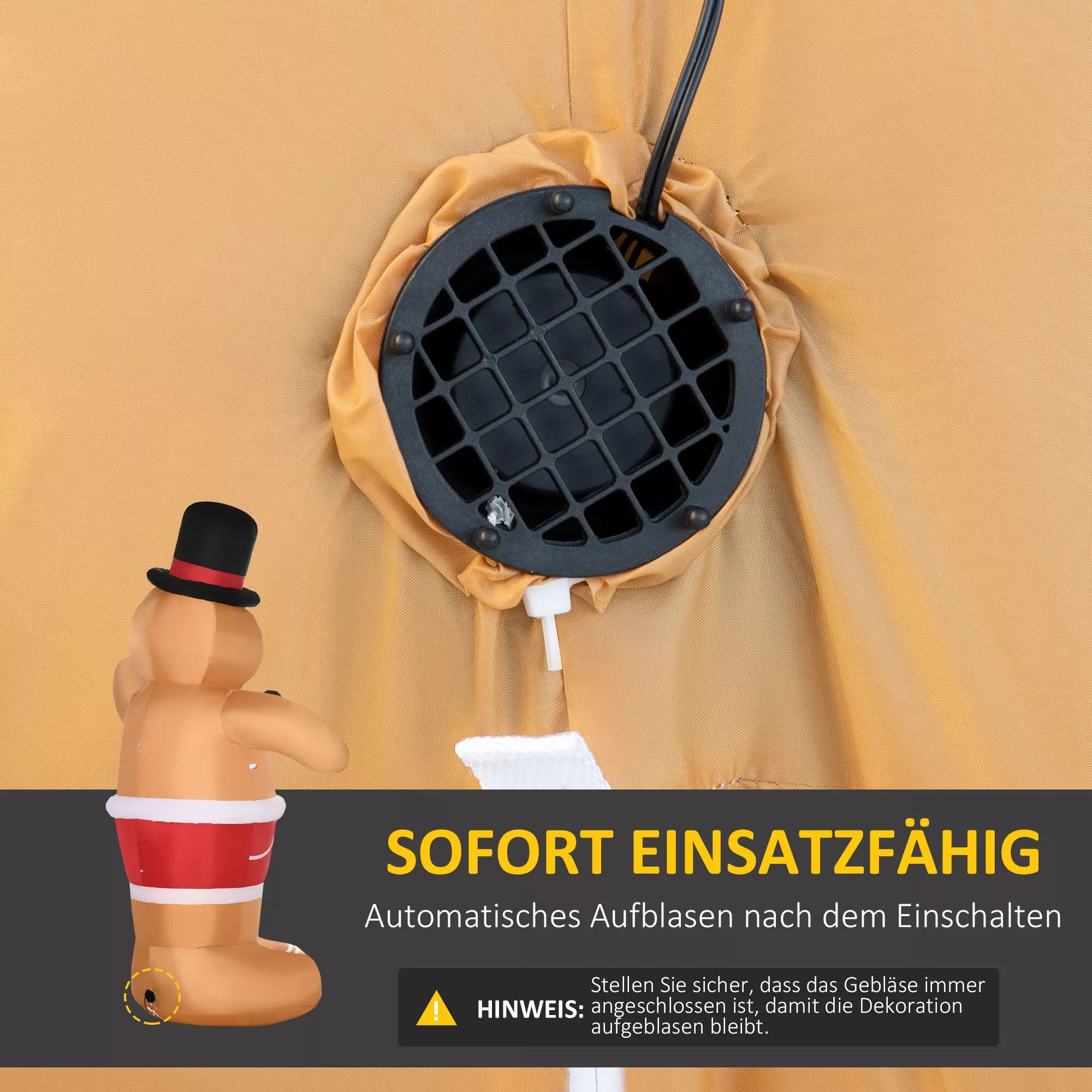 Outsunny Pripučiamas meduoliukas, 2 m, su pūstuvu, daugiaspalvis