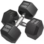 Hanteliai su rifliuotu rankenėliu, ketaus hanteliai, 2 vnt. po 12,5 kg, skirti namams, sporto salėms, jėgos treniruotėms