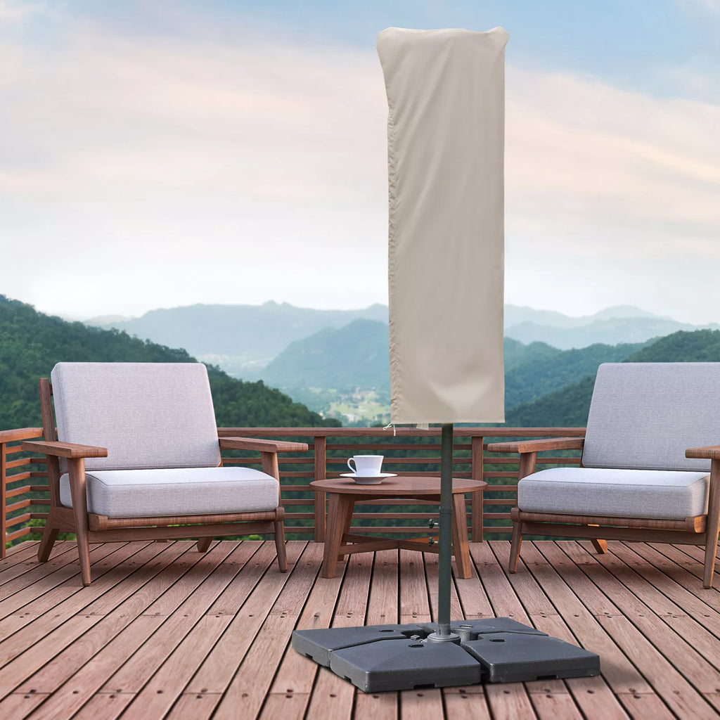Skėčio apsauginis apvalkalas, atsparus oro sąlygoms, vėjui, su virvės užsegimu, skirtas lauko skėčiams Ø60 x 160 cm