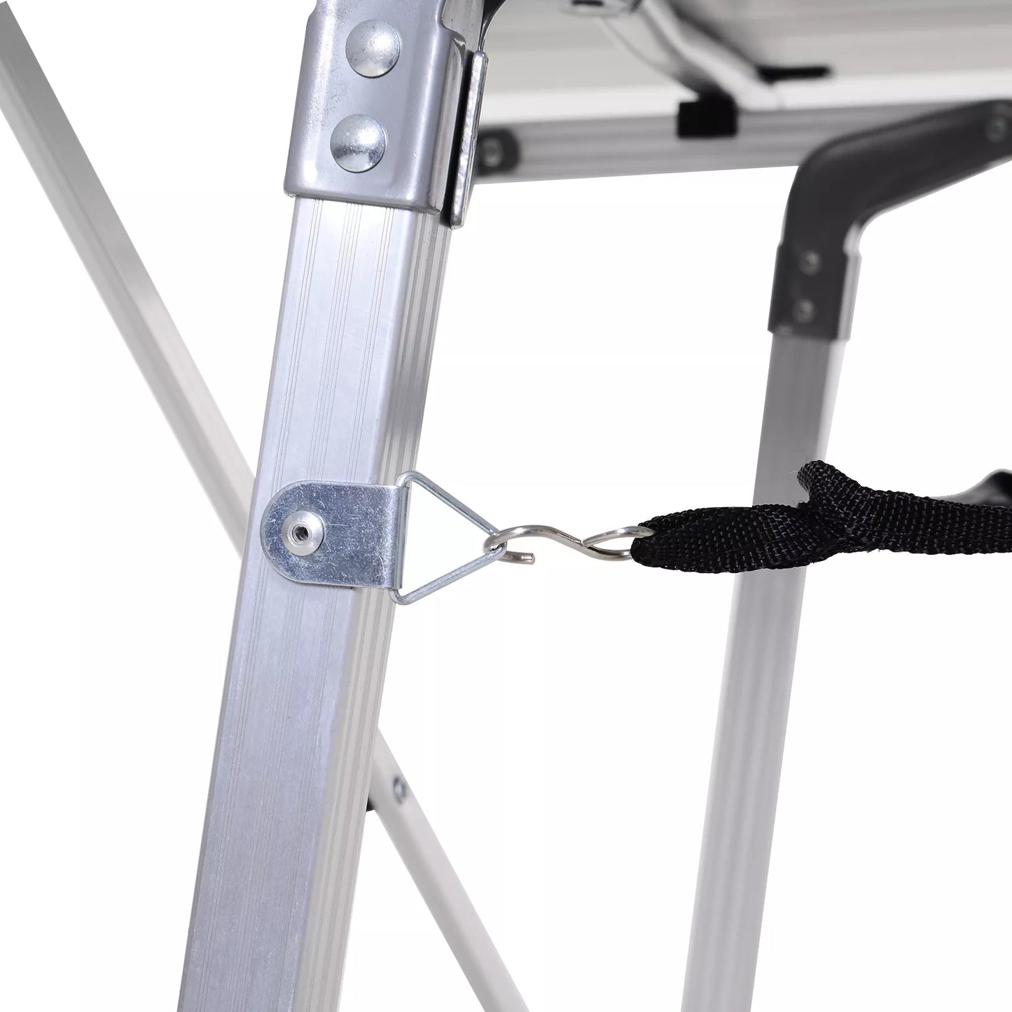 Pikniko sulankstomas stalas, sulankstomas stalas, aukščio reguliuojamas kempingo stalas, su nešimo krepšiu, aliuminis, sidabrinis, 120 x 69 x 59–78 cm