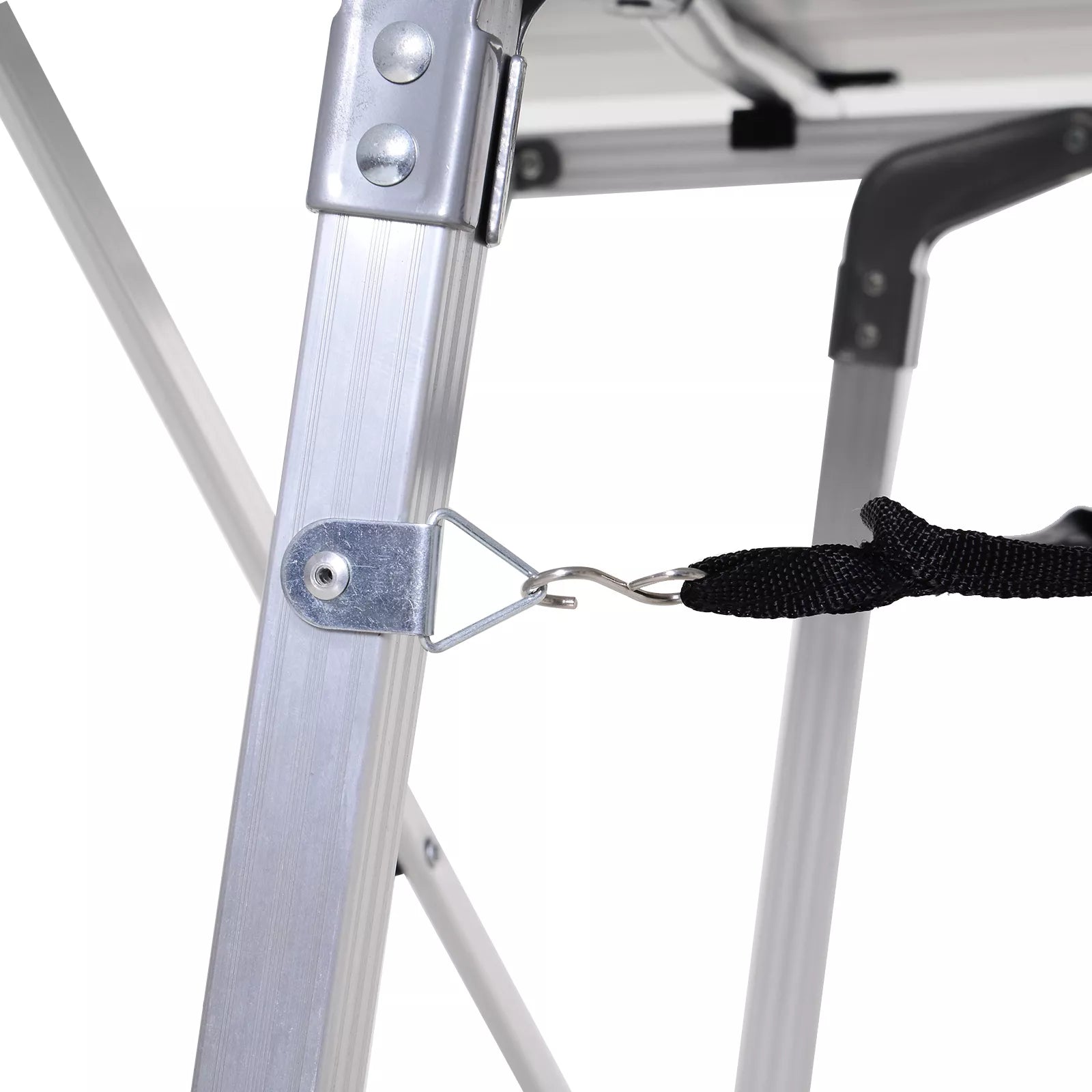 Pikniko sulankstomas stalas, sulankstomas stalas, aukščio reguliuojamas kempingo stalas, su nešimo krepšiu, aliuminis, sidabrinis, 120 x 69 x 59–78 cm