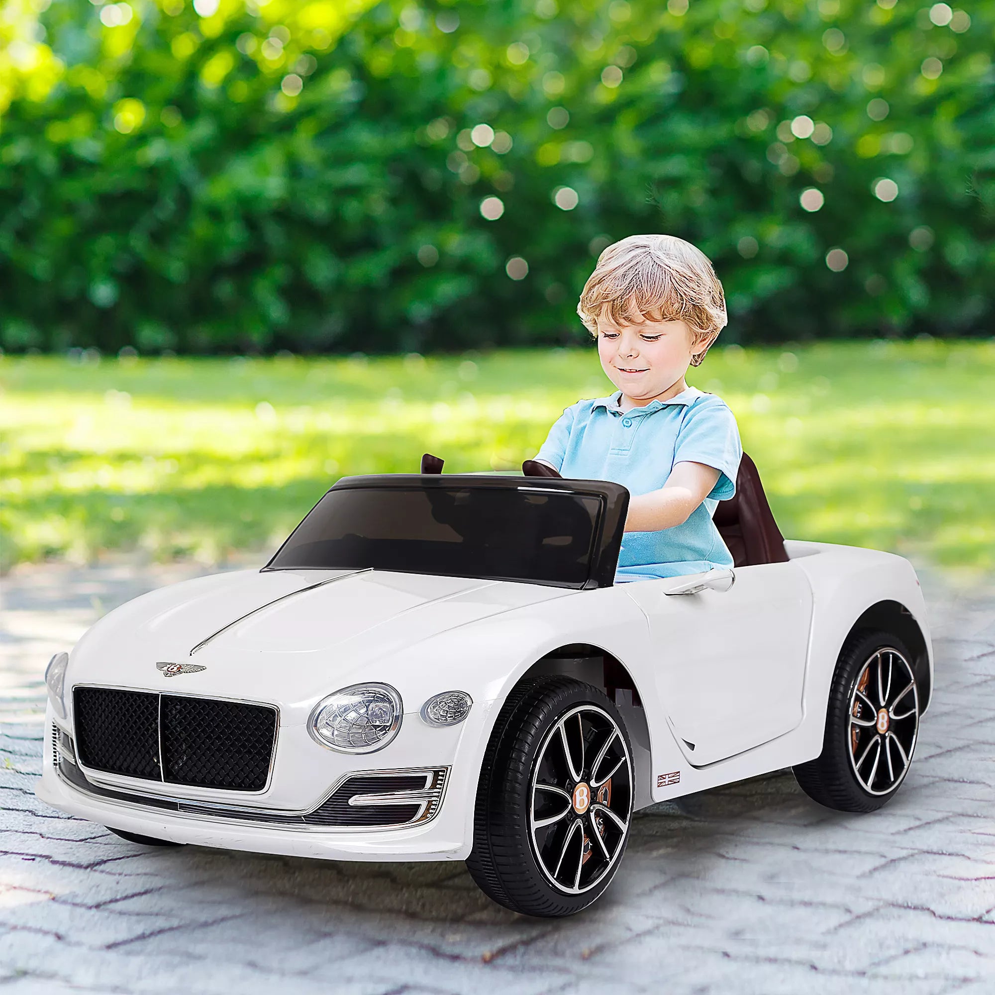 Vaikų automobilis „Bentley GT“ licencijuotas vaikų automobilis Elektrinis automobilis su nuotolinio valdymo pultu 2 x 390 varikliai Vaikams Balta 108 x 60 x 43 cm
