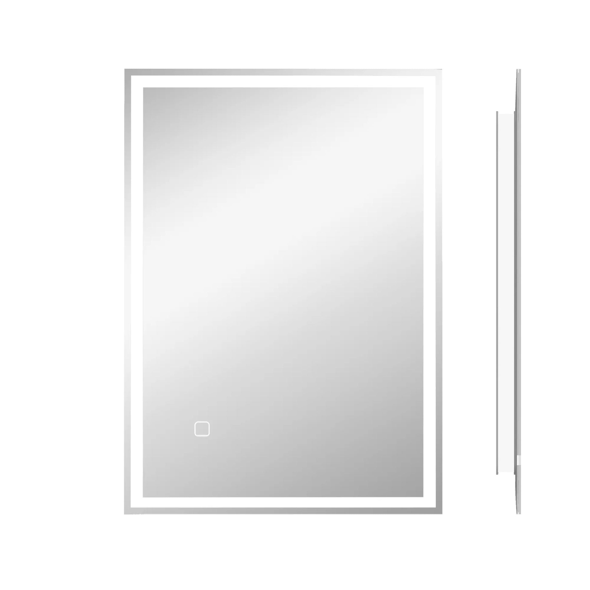 Sieninis vonios veidrodis su LED ir jutikliniu jungikliu, baltas.