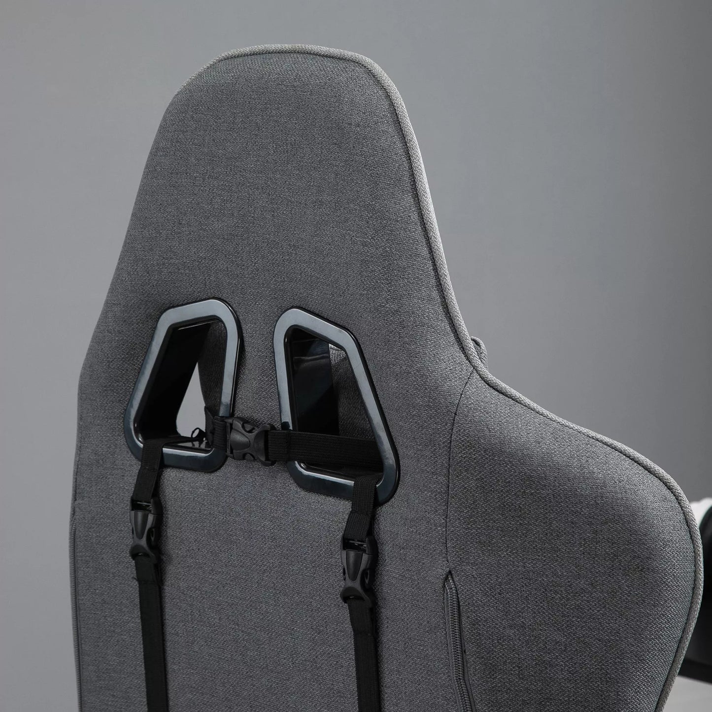 Biuro kėdė, kompiuterio kėdė, sukama kėdė su nuimama galvos ir juosmens pagalvėlėmis, svyravimo funkcija, ergonomiška rašomojo stalo kėdė, pasukama, reguliuojamo aukščio, su atrama kojoms, PP pilka, 73x57x127-135 cm