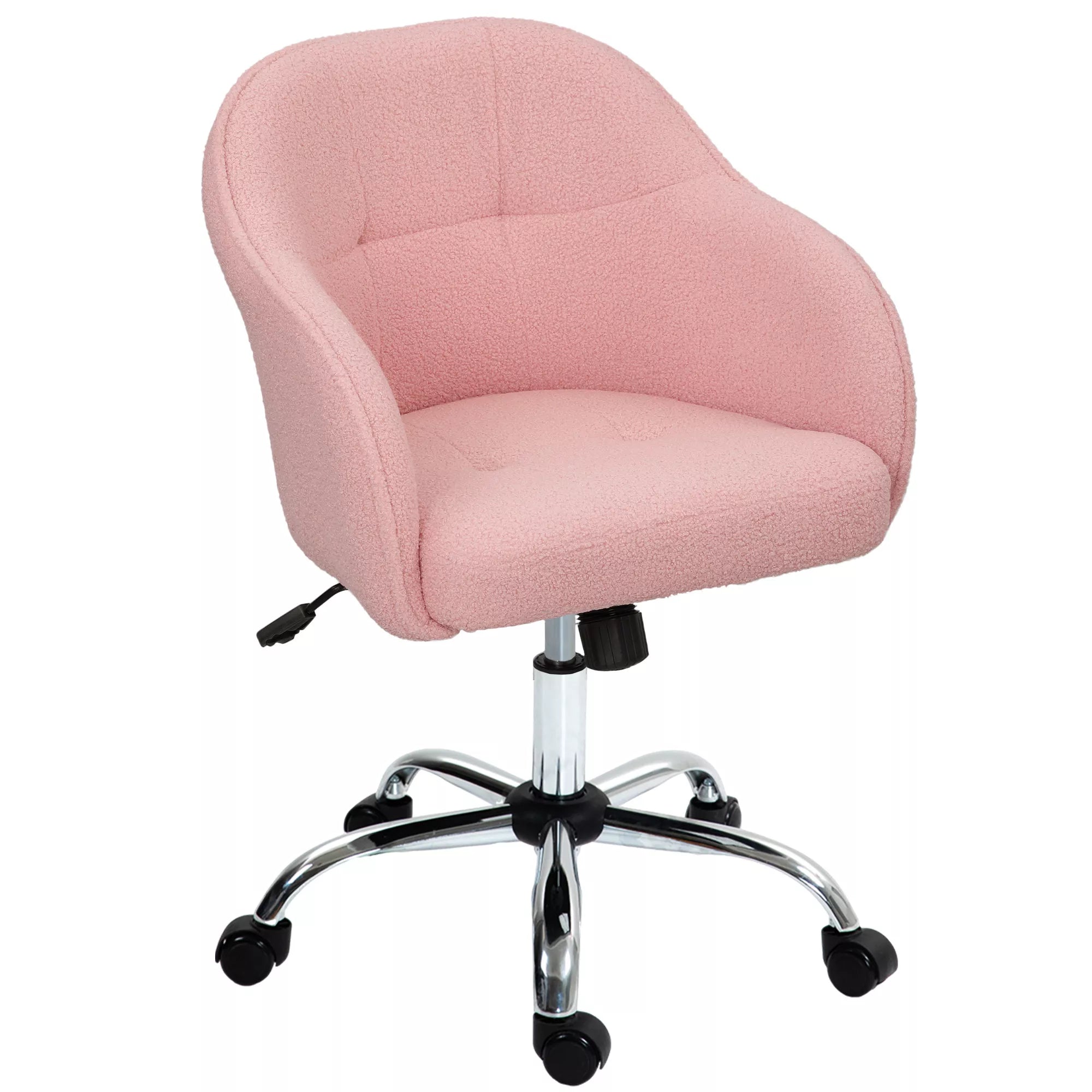 Biuro kėdė ergonomiška su ratukais, reguliuojamo aukščio, rožinė
