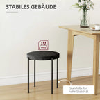 Taburetės informacinė grafika apie plienines kojeles