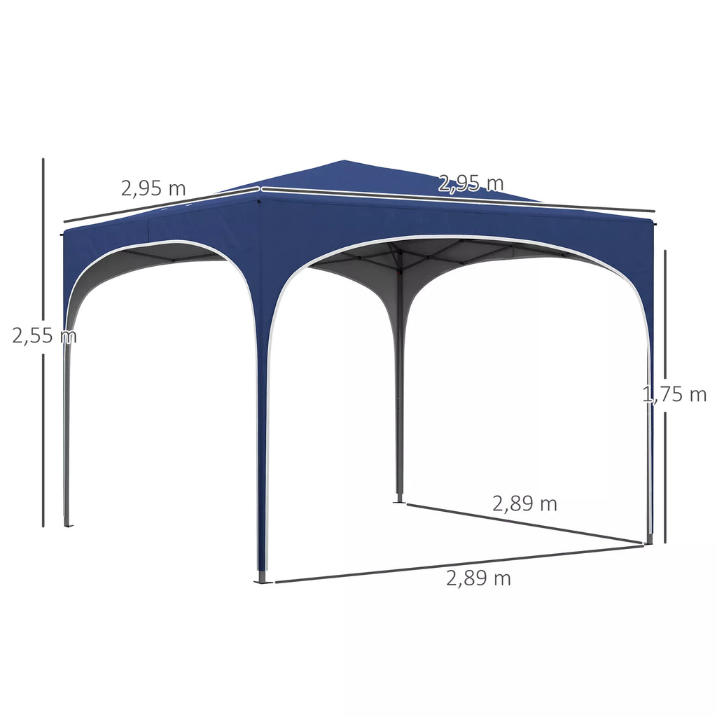 Paviljono matmenų schema: 2,95 x 2,95 m