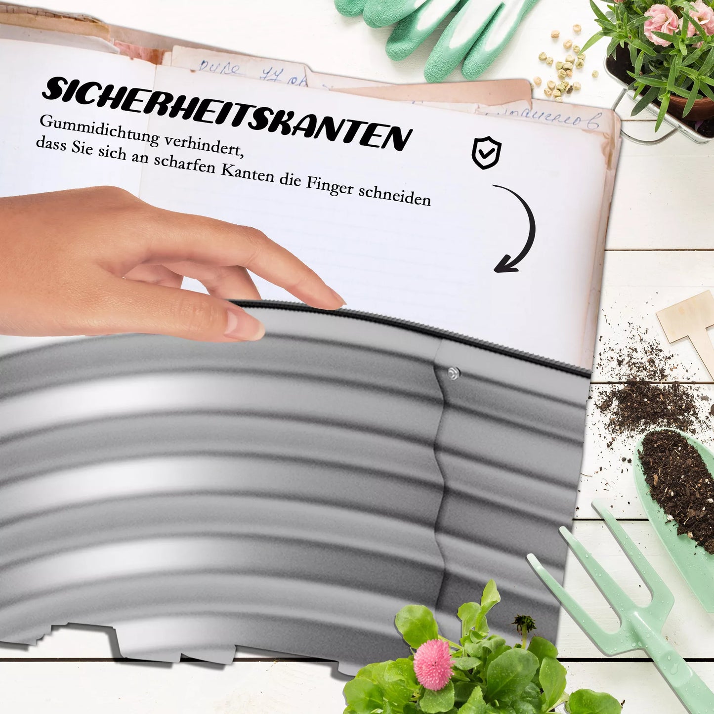 Pakeltas lysvės, metalinis, 2 aukštų, atsparus oro sąlygoms, atviras dugnas, 120 x 90 x 30 cm, spalva: Sidabrinė