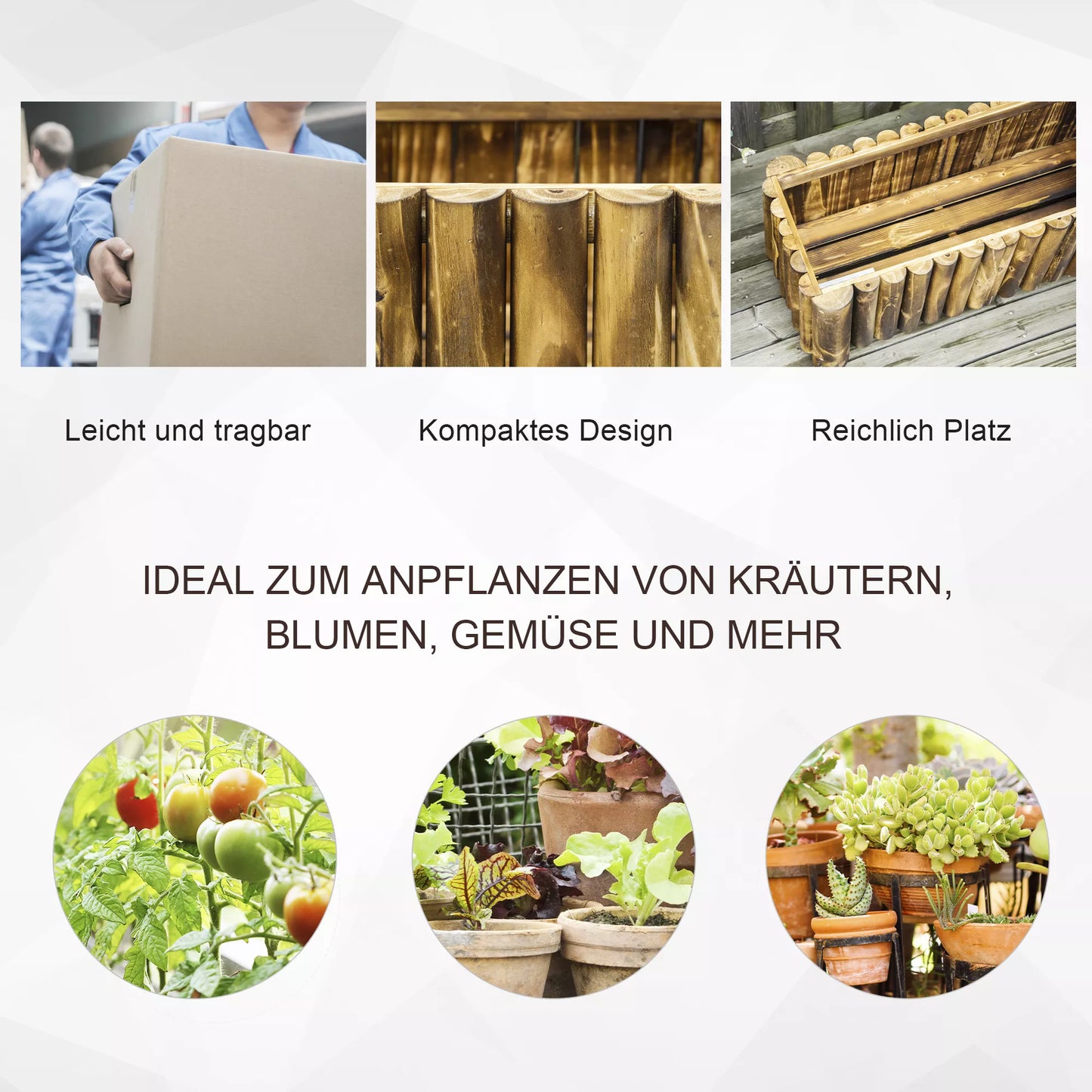 Pakeltas lysvas sodinimo dėžė prieskonių lysvė sodinimo lysvė daržovėms gėlėms gėlių dėžė, eglės mediena 78x35x30 cm