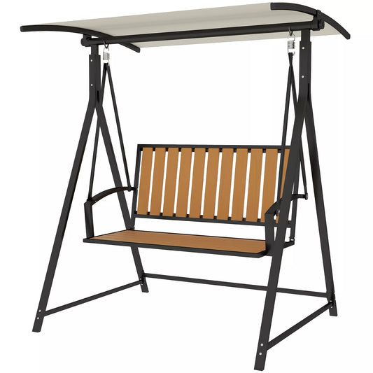 Sodo supynės su reguliuojamu stogeliu, dvivietės 142 x 112 x 162cm, Juodos