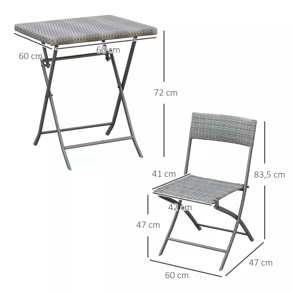 Polyrattan bistro komplektas 2 asmenims Sėdimoji grupė Rotango sodo baldų komplektas Komplektas Pilkos spalvos