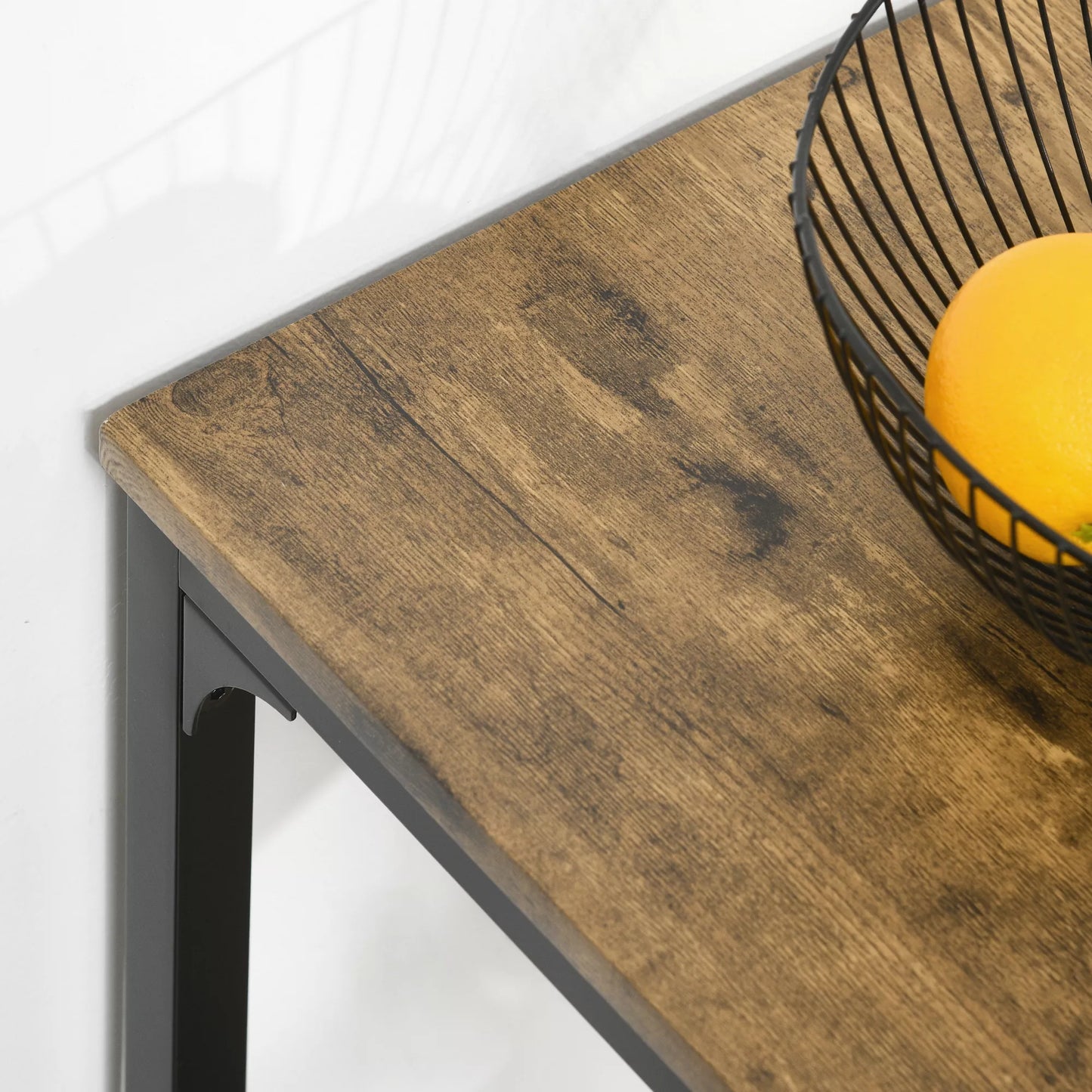 3 dalių baro komplektas, aukštas staliukas, 2 kėdės, MDF, metalinis rėmas, atsparus vandeniui, rudas