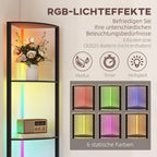 Infografika su RGB šviesos efektais ir šešiomis statinėmis spalvomis