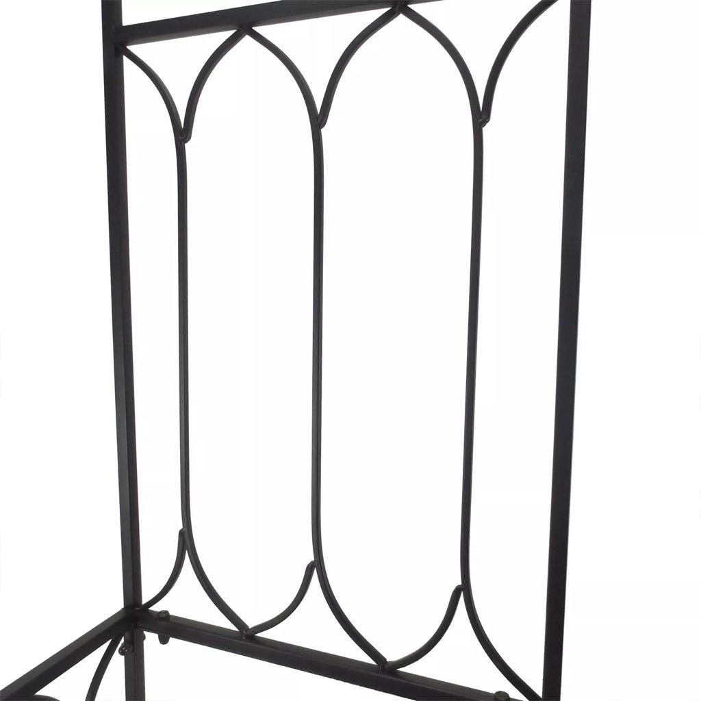Rožių arkos su suoliuku Rožių suoliukas Pavėsinės suoliukas Filosofų suoliukas Tinklelis Tinklelis Sodas suoliukas Metalo Juodas 115 x 50 x 203 cm
