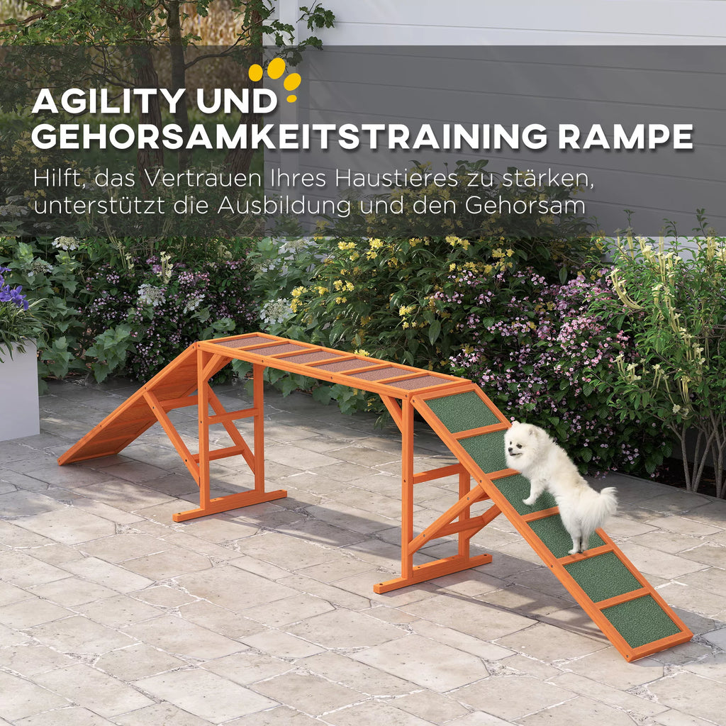 Šunų agility rampa dresūrai, medinė, neslystanti, 335x55x60 cm