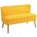 Sofa dvivietė, skandinaviško stiliaus, iki 150 kg, geltona, 117 x 56,5 x 77 cm