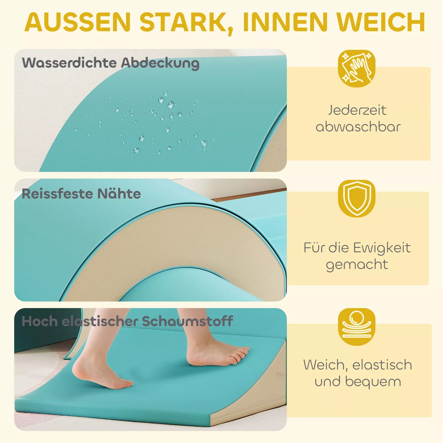 5 dalių minkštų blokelių rinkinys kūdikiams ir mažiems vaikams, putplastis, dirbtinė oda, 5 kūrybinės formos, vidaus rinkinys laipiojimui, ropojimui, žaidimams, žalias
