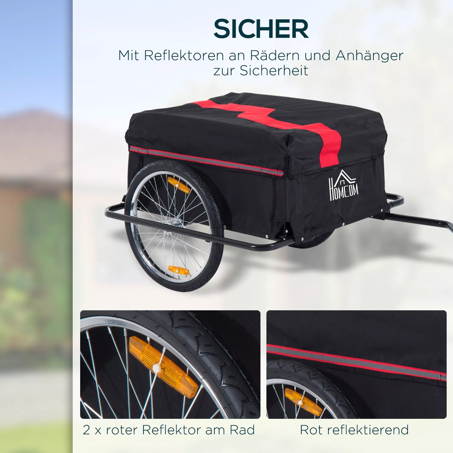 Sulankstoma dviračio priekaba, krovininė priekaba su jungtimi, transportavimo vežimėlis iki 40 kg, transporto priekaba, rankinis vežimėlis 140 x 88 x 60 cm