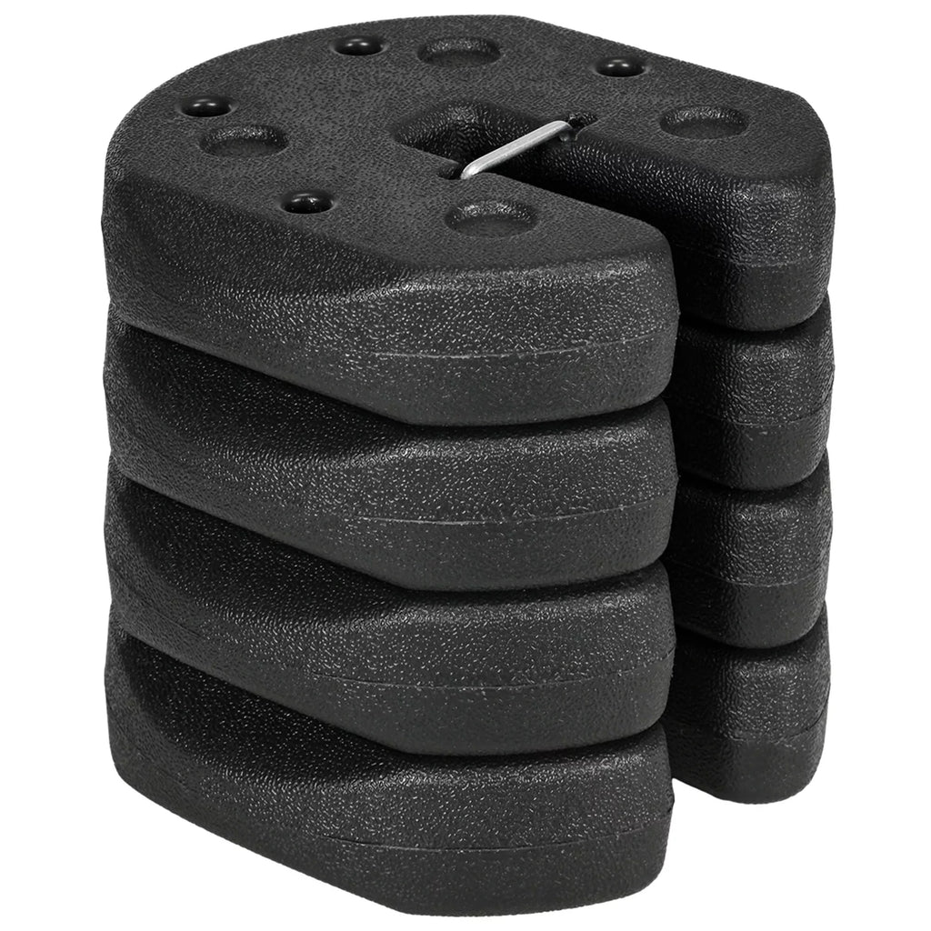 Pavėsinės kojų svoriai, 4 vnt. rinkinys su tvirtinimo kaiščiais, plastikas (užpildomas), 12 kg, juodi