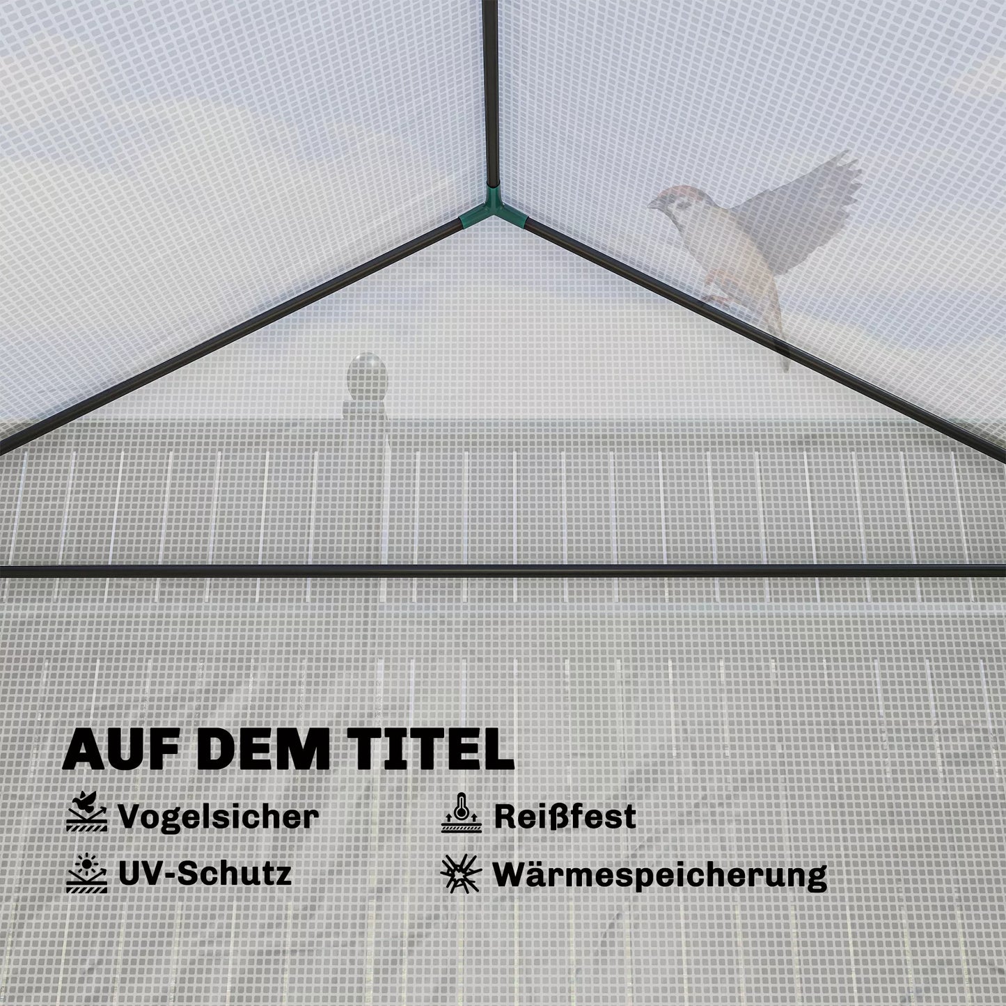 Pomidorų šiltnamis Plėvelinis šiltnamis su aukštu lysve Ritininiu vartu Langu Pasviru stogu 141 x 141 x 190 cm Balta