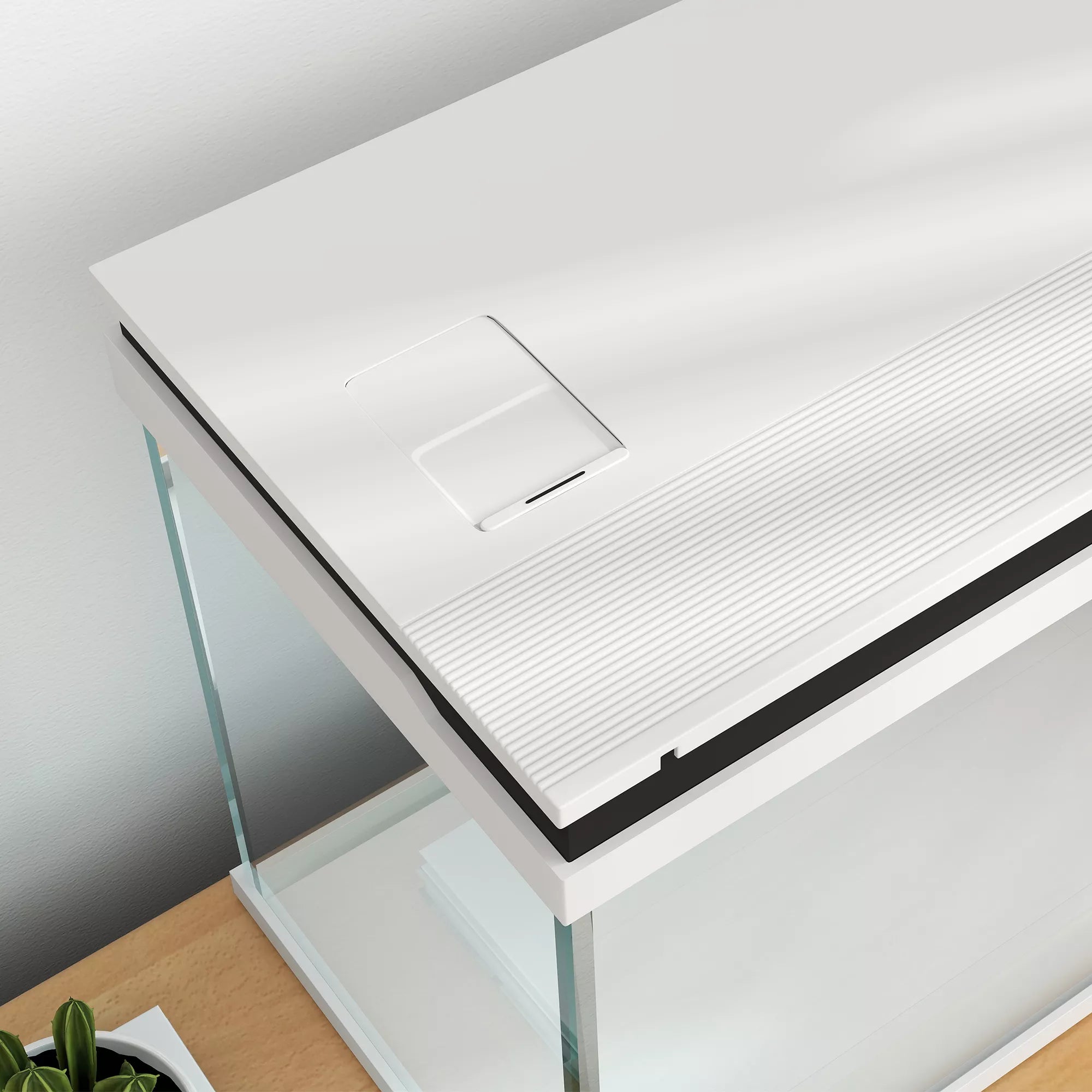 Akvariumas su filtrų sistema ir LED apšvietimu, 41 l, baltas