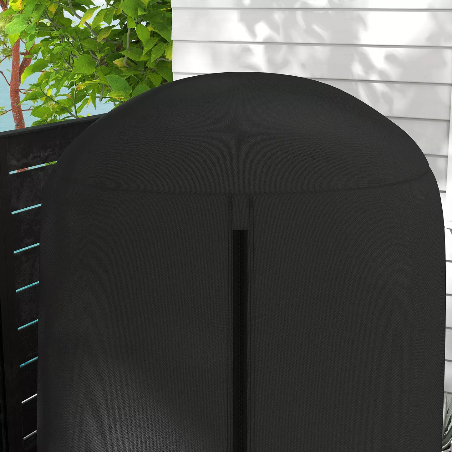 Apsauginis dangtis pakabinamam kėdėms, nepralaidus vandeniui, nepralaidus dulkėms, poliesteris, Ø128 x 190 cm, juodas