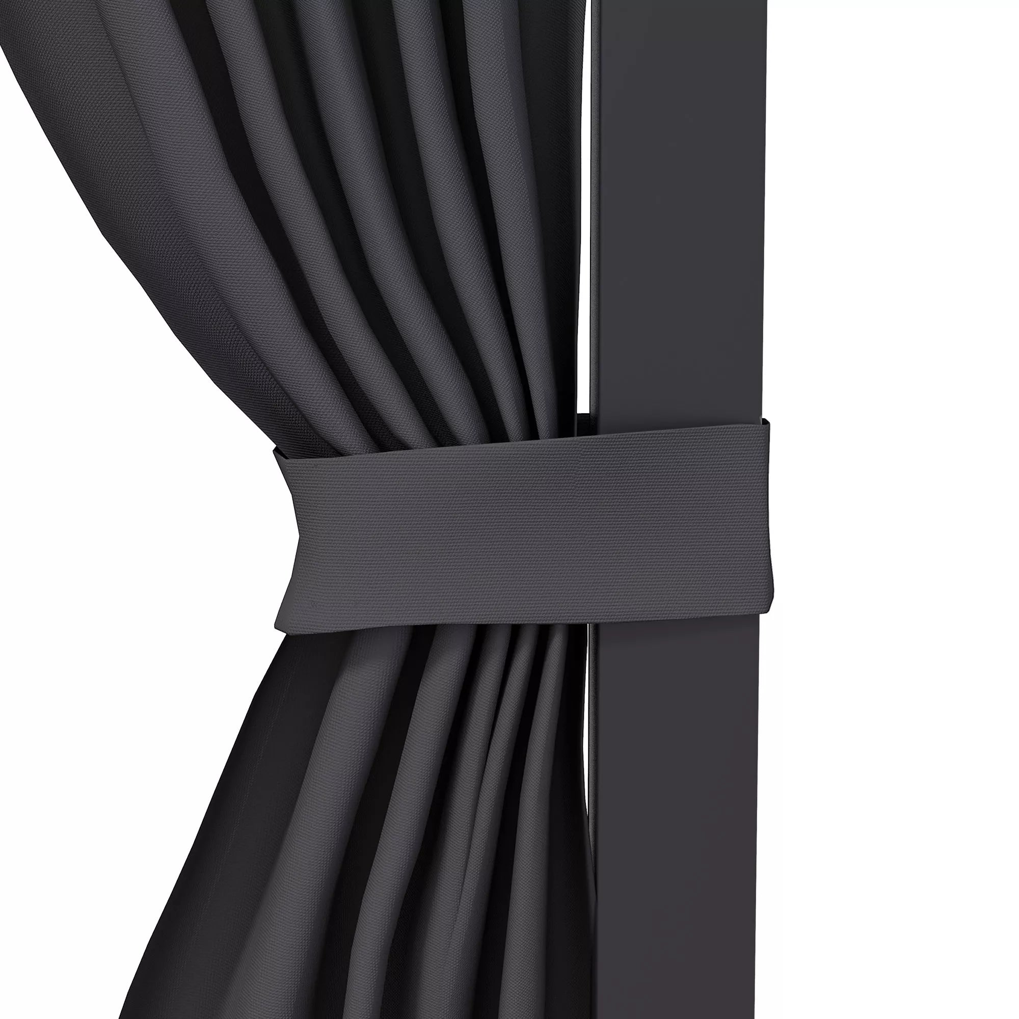 Sodo pavėsinė, pergola, su stumdomu stogu, užuolaidomis, aliuminio rėmu, tamsiai pilkos spalvos, 3,65 x 2,55 x 2,05 m