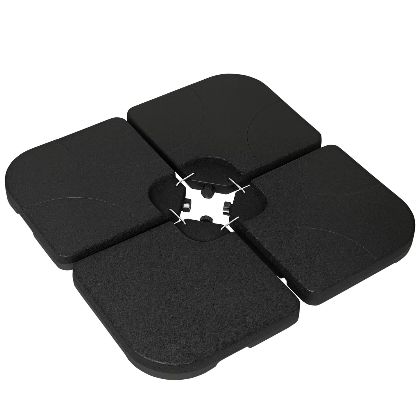 Sunkiojo svorio plokštės skėčių stovams, užpildomos, atsparios atmosferos poveikiui, 104 cm x 104 cm x 7,5H cm, juodos spalvos