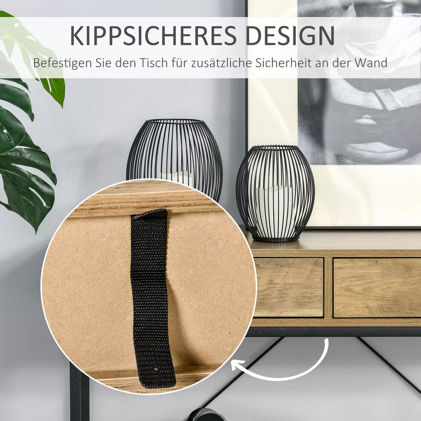 Konsolė, prieškambario stalas su lentynėle ir 2 stalčiais, 100 x 35 x 76,5 cm, pagalbinis stalas, sofos stalas, ekspozicinis stalas mažoms patalpoms, prieškambariui, koridoriui, svetainei, rudos ir juodos spalvos.