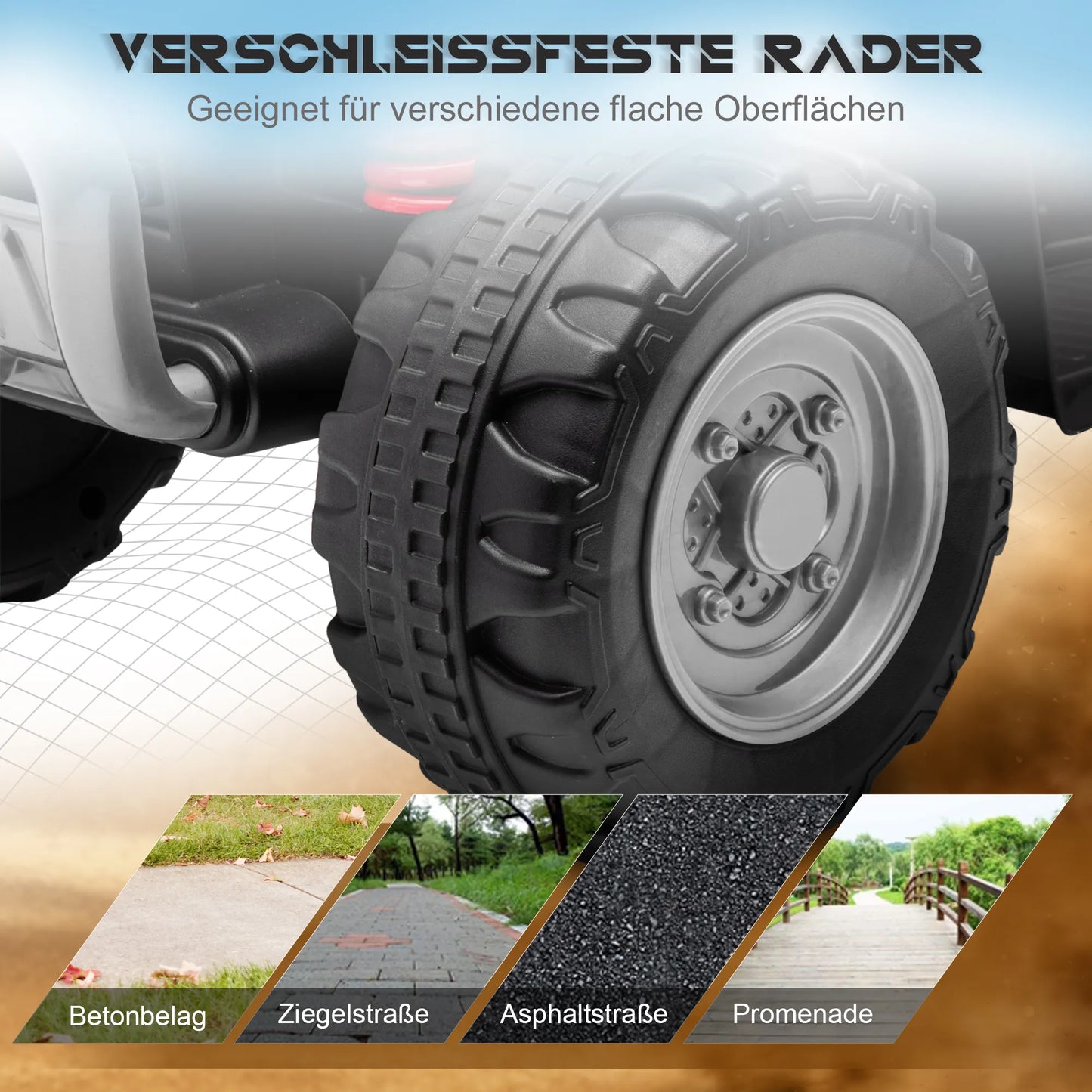 Elektrinis keturratis vaikams, 2,8 km/h, LED žibintai, nuo 1,5-3 metų, juodas, 65,5 x 38,5 x 43,5cm