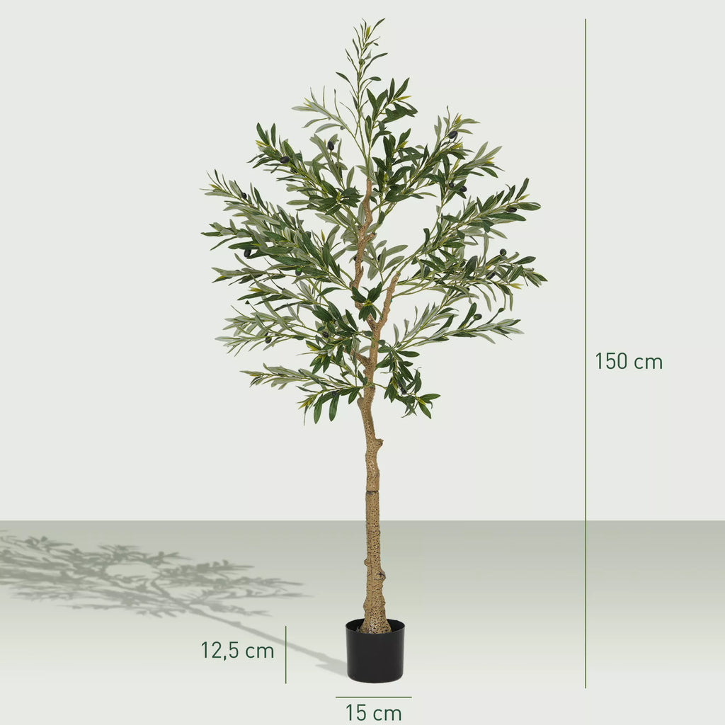 Dirbtinis alyvmedis, 150 cm, su vazonu, žalias