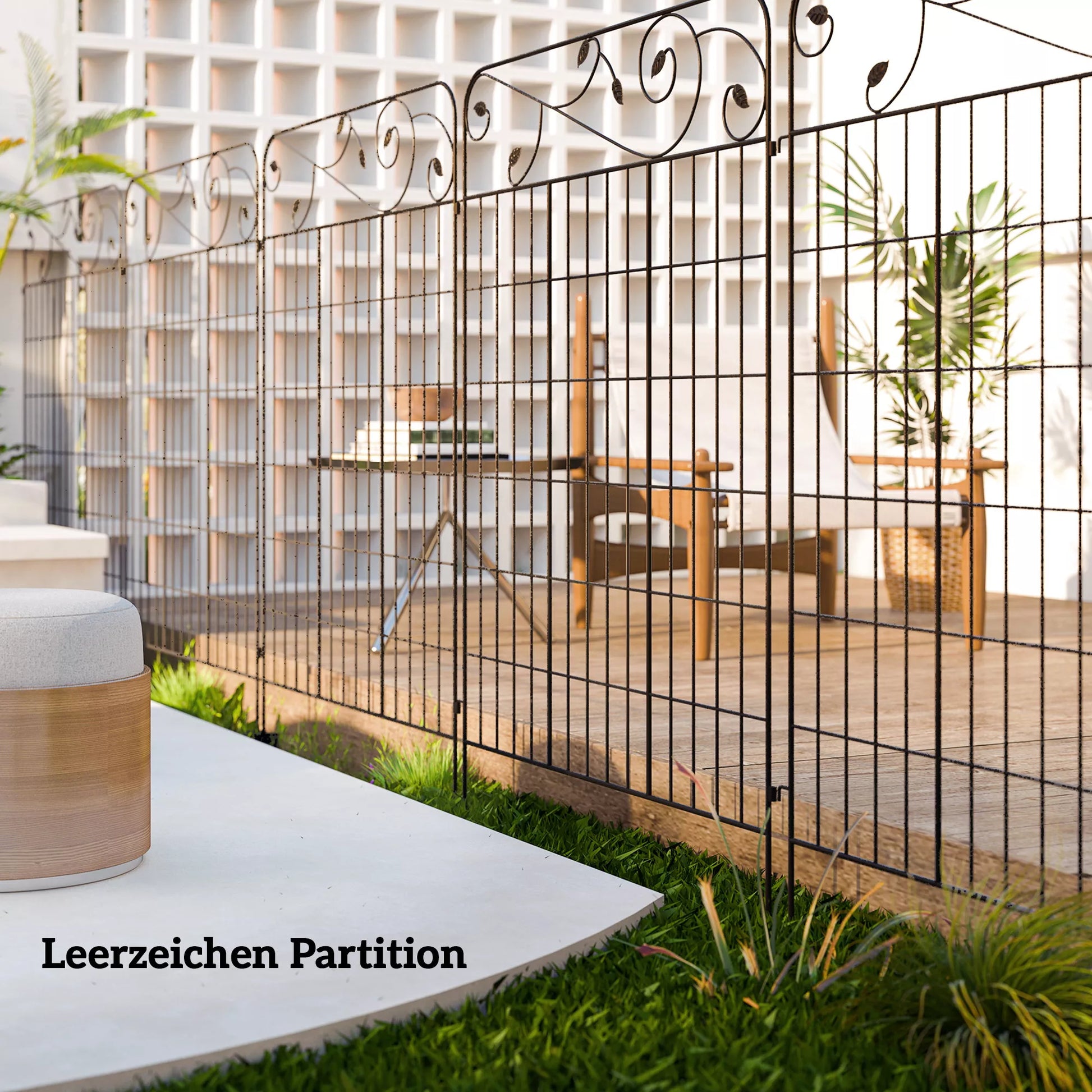 Sodo tvora Tinklinė tvora, vintage dizainas, atspari atmosferos poveikiui, 3,52 x 1,1 m, juoda