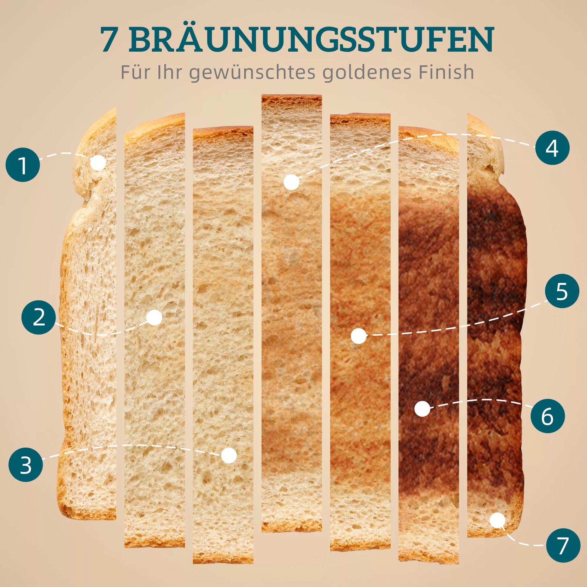 2200 W, 1,7 l virdulys su greito virimo funkcija, kalkių filtru ir 4 riekelių skrudintuvu su 7 skrudinimo lygiais, kreminės baltos spalvos