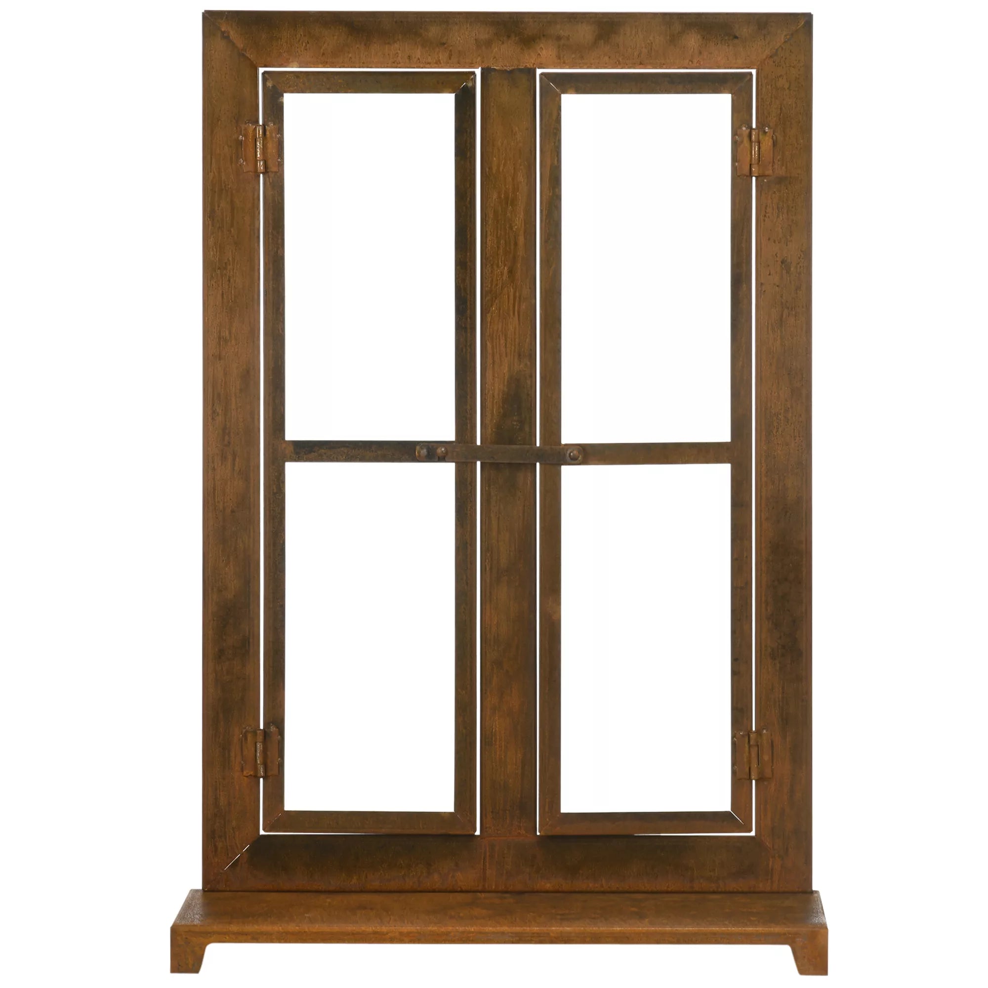 Dekoratyvinis lango rėmas sodui, vintage stiliaus, 55 cm x 19 cm x 80 cm, metalas, rudas