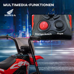 Artimas kadras: Honda elektrinio motociklo valdymo mygtukus – startas ir garso signalas