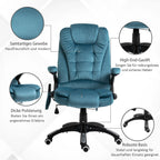 Biuro kėdė, masažinė, su šildymo funkcija, vadybininko kėdė su masažu, aukščio reguliavimo ergonomiška žaidimų kėdė, mėlyna, 68 x 72 x 110–120 cm