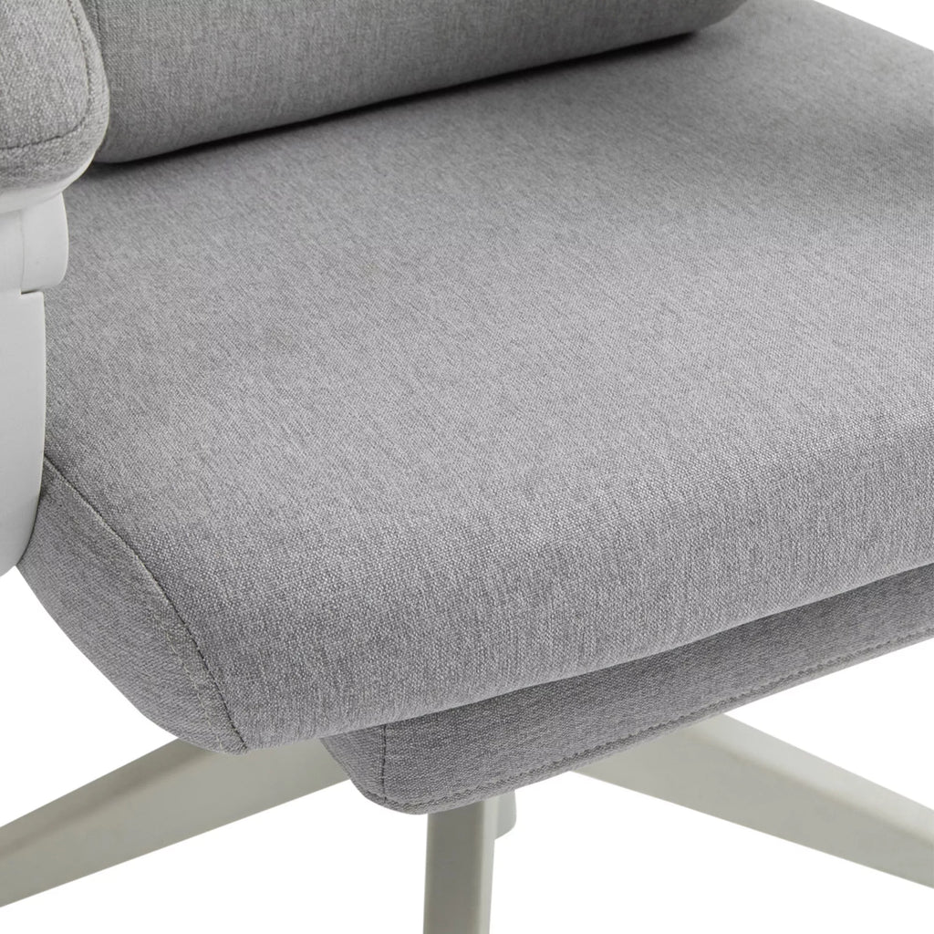 Biuro kėdė ergonomiška su atrama kojoms ir pagalvėmis, pilka