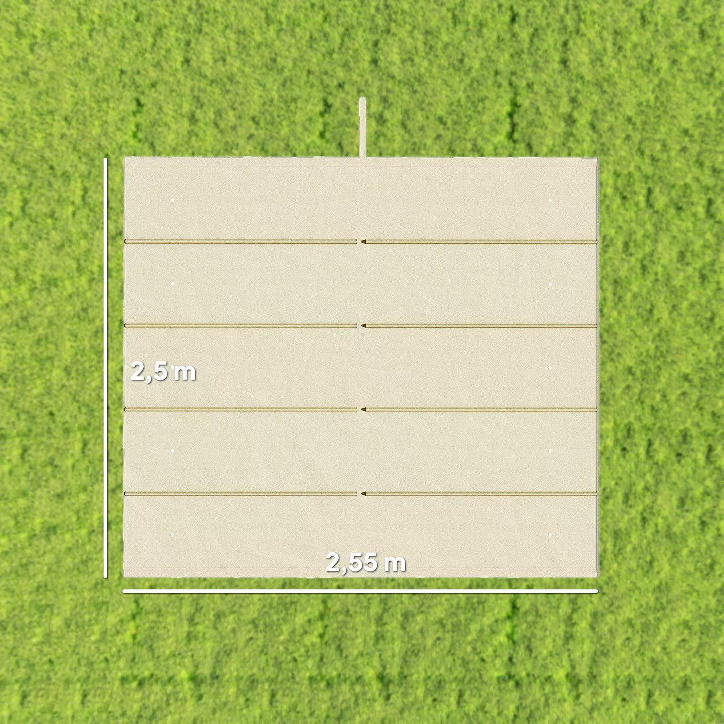 Pavėsinės stogas,  su drenažo angomis, poliesteris, 3x3 m, kreminė