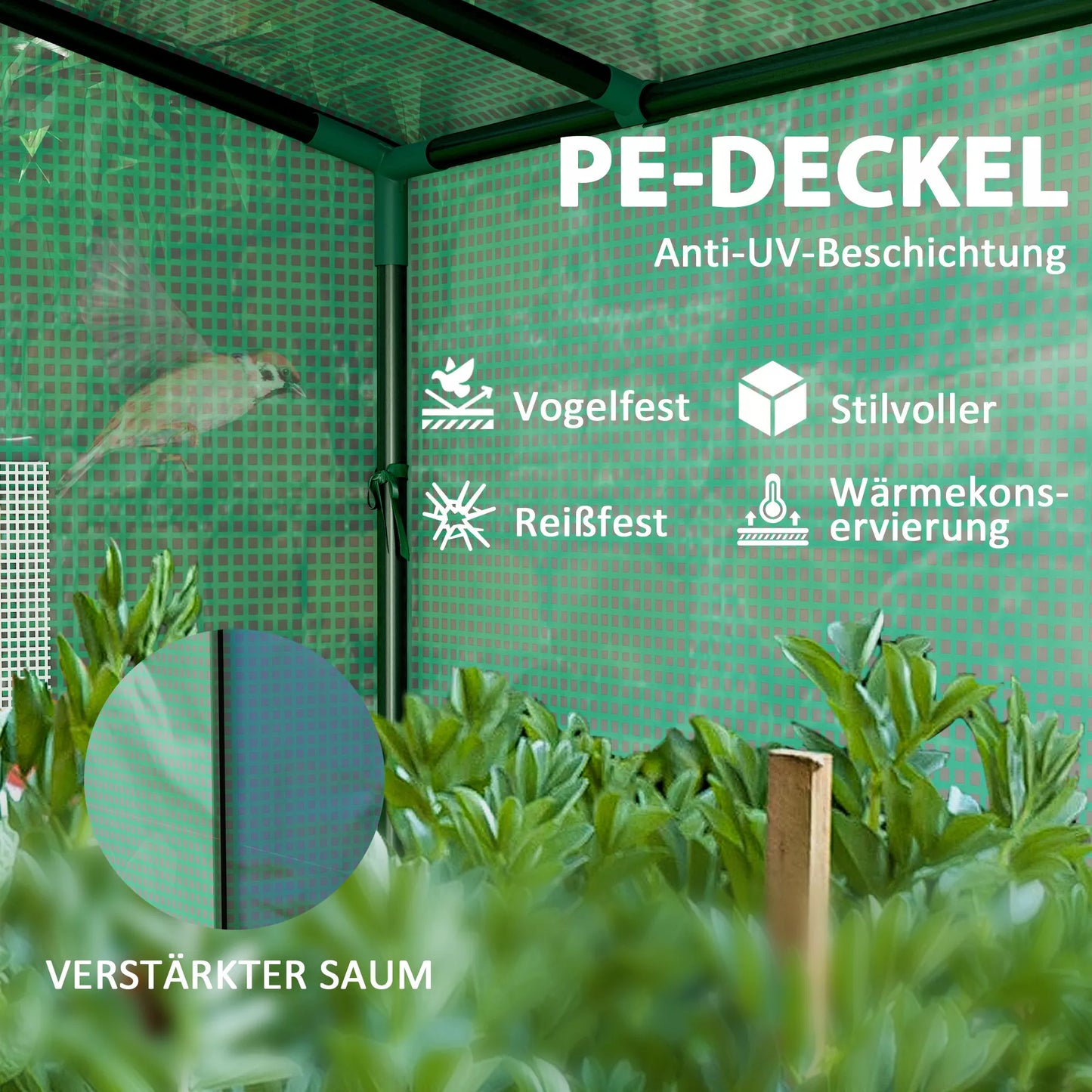 Mini šiltnamis, prigludantis šiltnamis su ritininiu durų mechanizmu ir tinkliniais langais, atsparus UV spinduliams, skirtas gėlėms, daigams, augalams, žalumynams